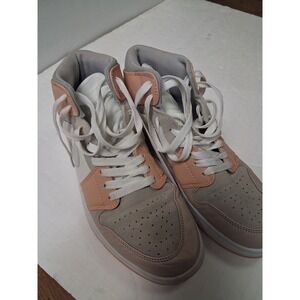 Air Jordan 1 Mid SE GS CV3044 100 White Peach Grey Youth Size 6.5Y